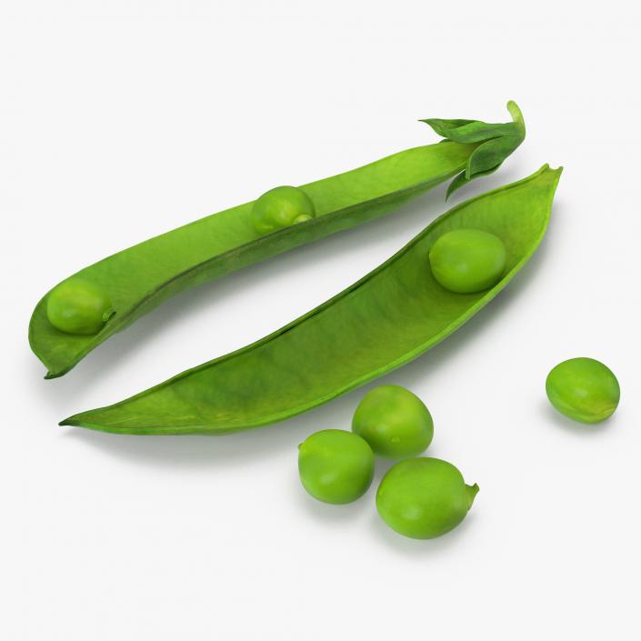 3D Peas On Open Pod