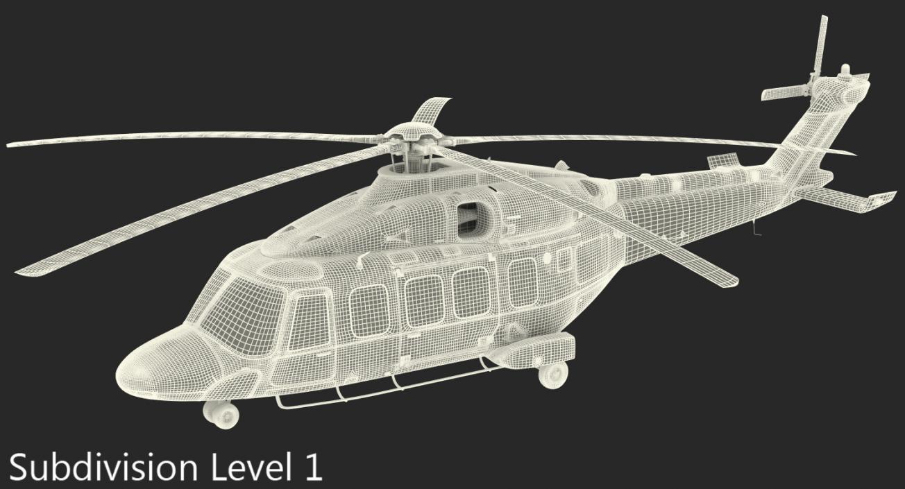 3D Medium Lift Helicopter AgustaWestland AW189 model