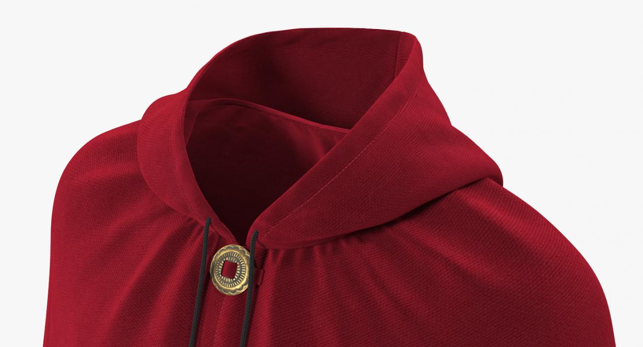 3D Unisex Red Cloak With Hood