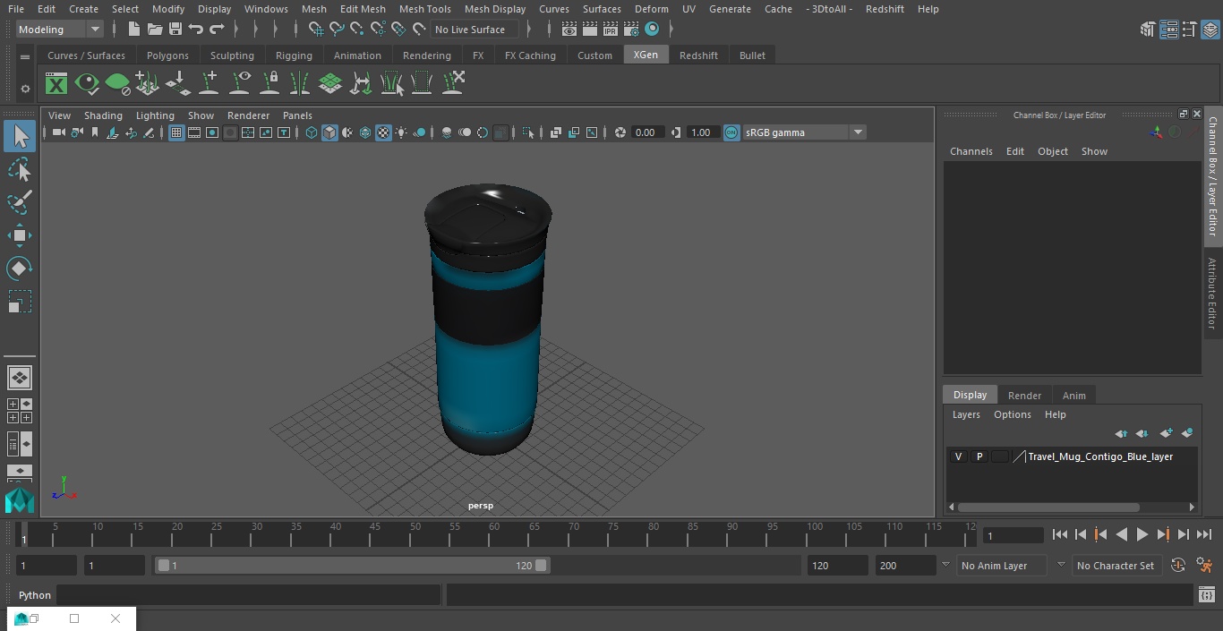3D Travel Mug Contigo Blue model