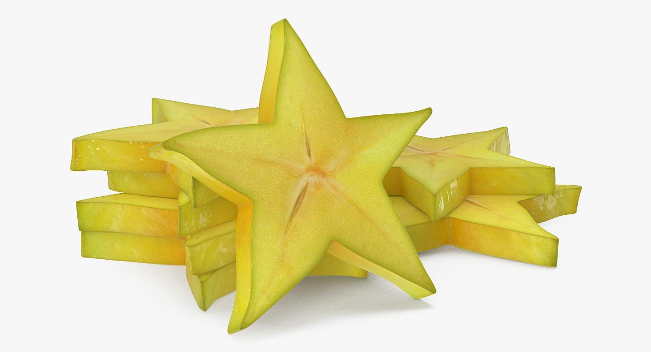 Star Fruit Or Carambola Slice 3D model