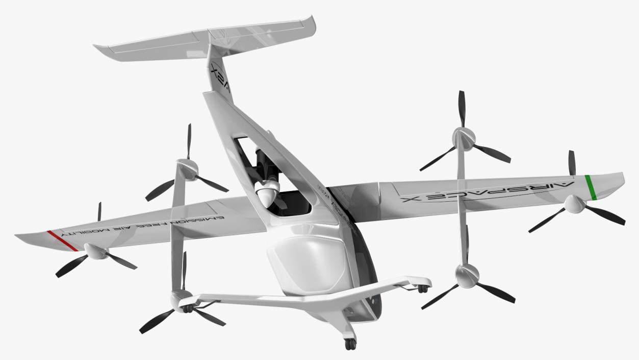 3D model MOBi-One V1 ASX Aircraft Rigged for Cinema 4D
