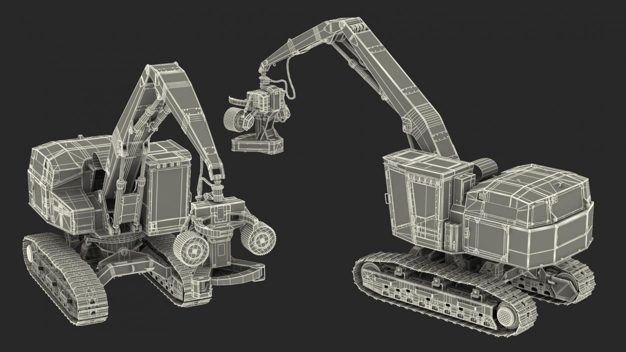 3D Tracked Harvester Dirty model