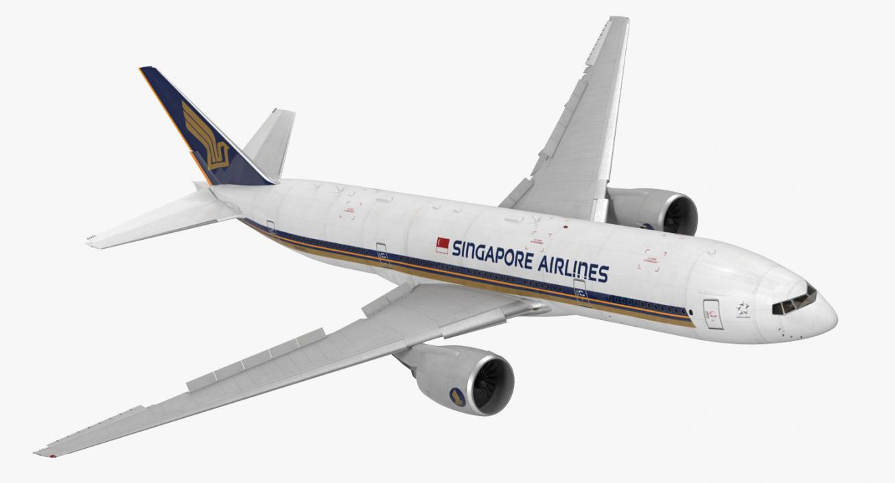 3D model Boeing 777-200 Singapore Airlines Rigged
