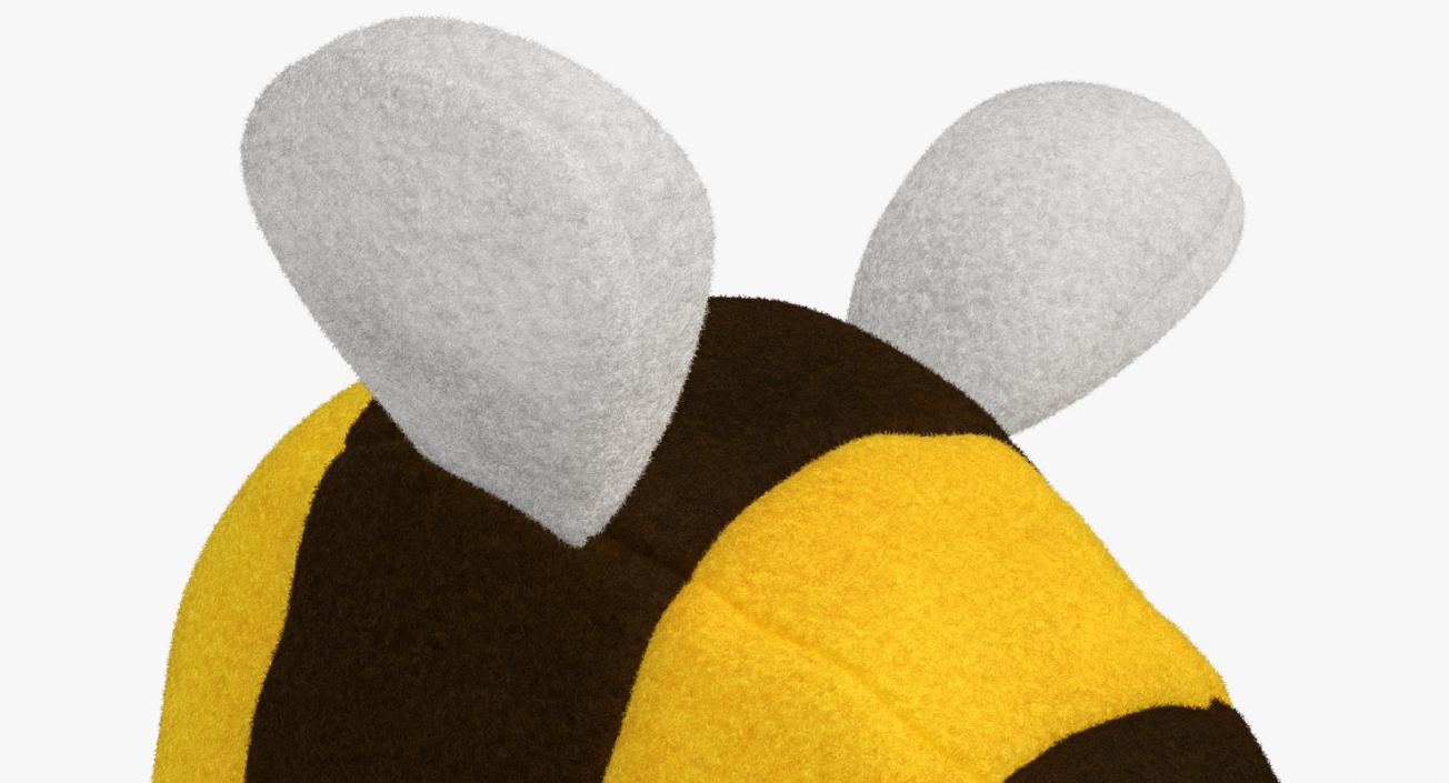 Stuffed Bee Toy with Fur 3D model