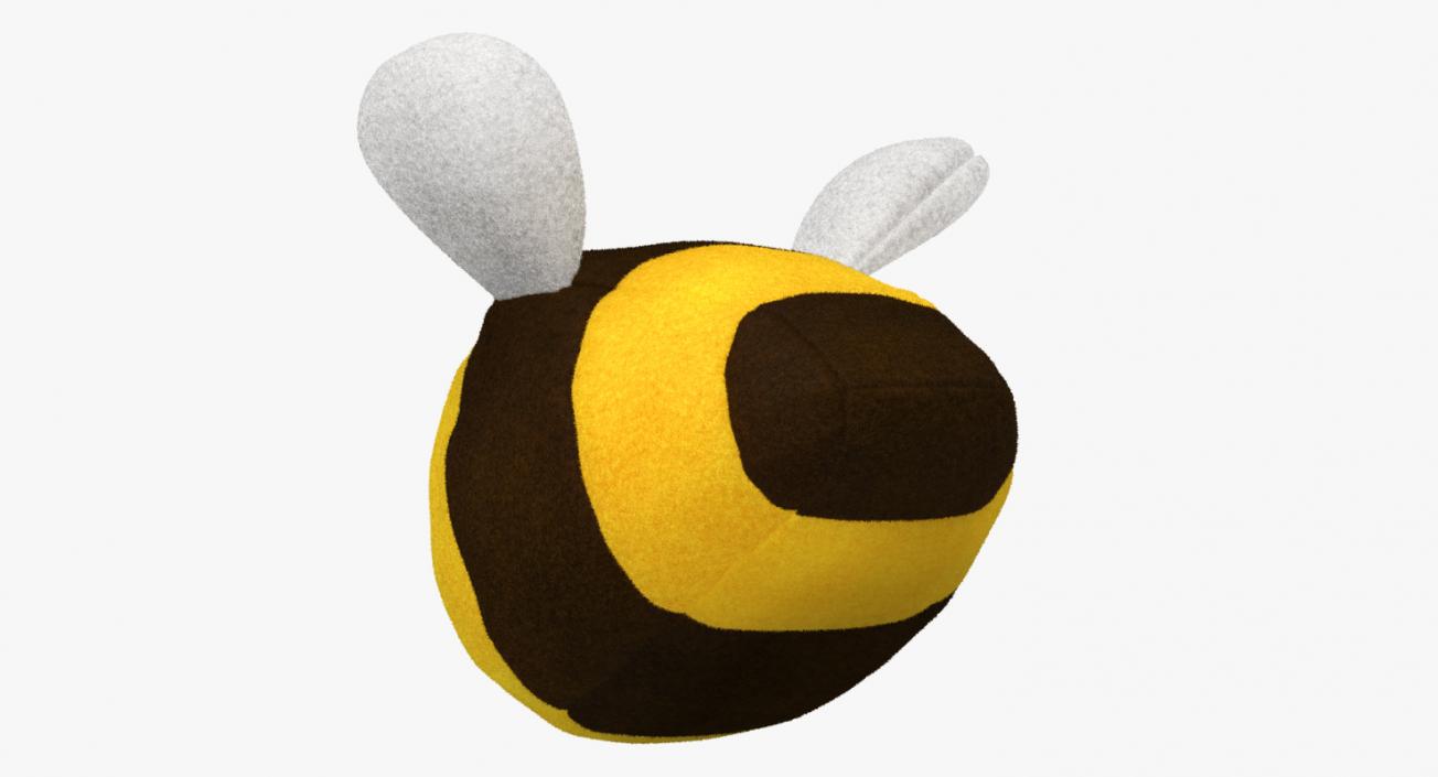 Stuffed Bee Toy with Fur 3D model