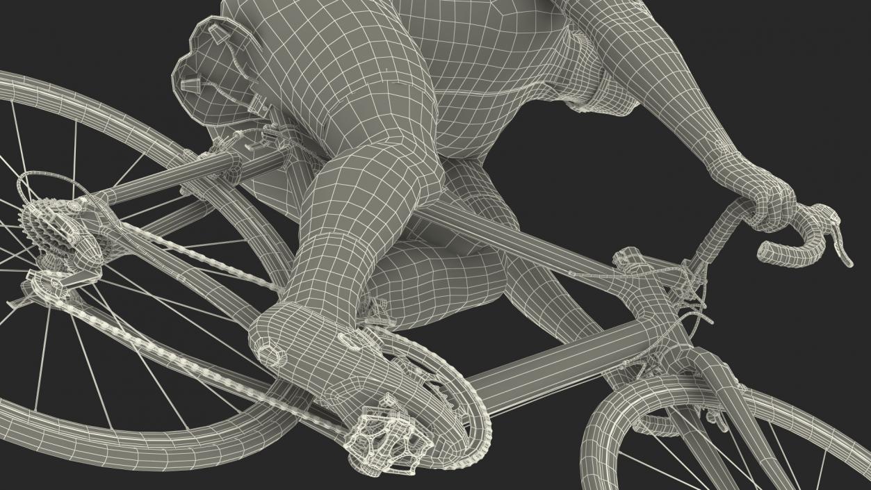 3D Cyclist Riding Bike Rigged