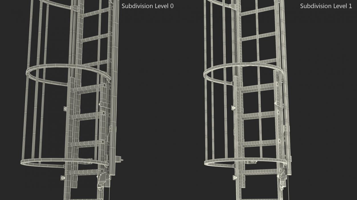 3D Fire Escape Dropdown Ladder Rigged for Cinema 4D model