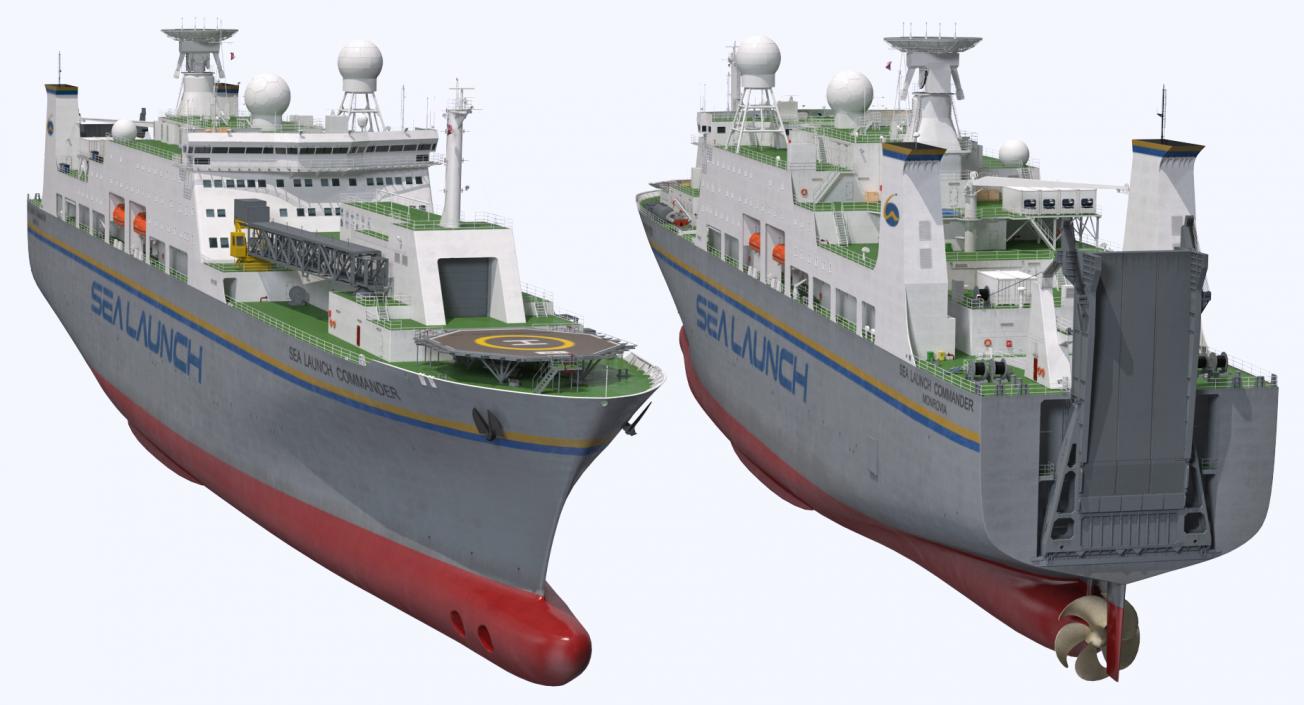 Rocket Launch Command Ship Sea Launch Commander Rigged 3D model