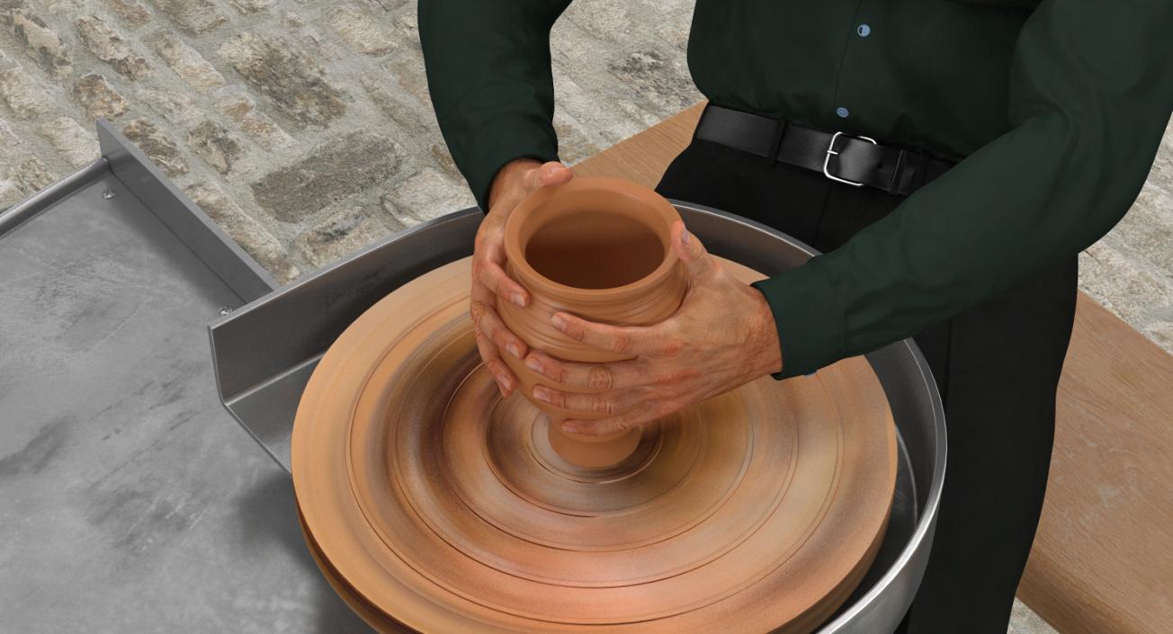 3D model Clay Pot on Pottery Wheel