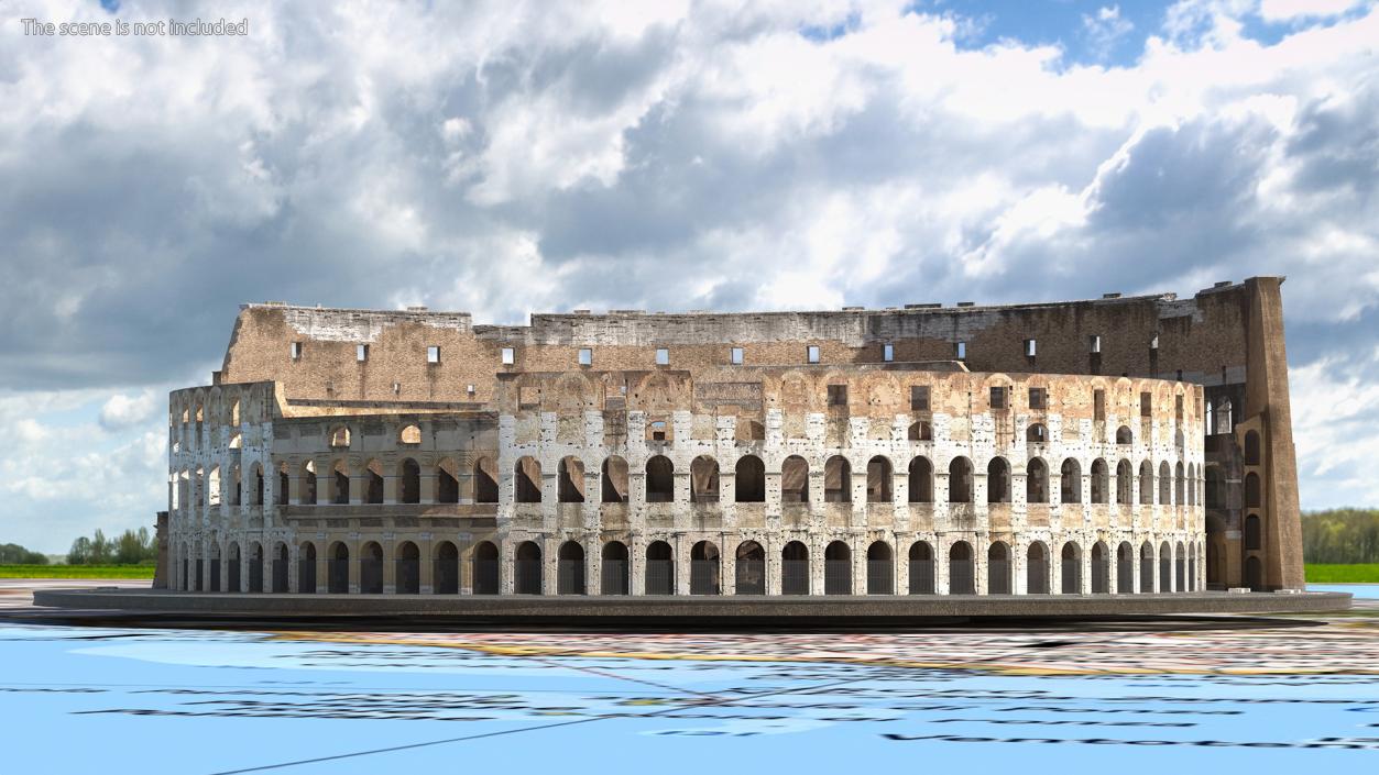 Colosseum on Italy Map 3D