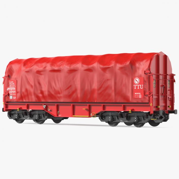 DB Cargo Coil Transporter Tarpaulin Freight Wagon Closed Clean 3D
