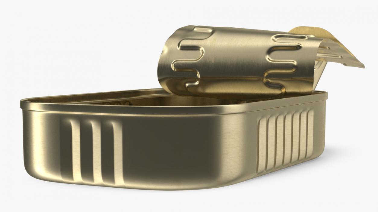 3D model Open Empty Rectangular Tin Can