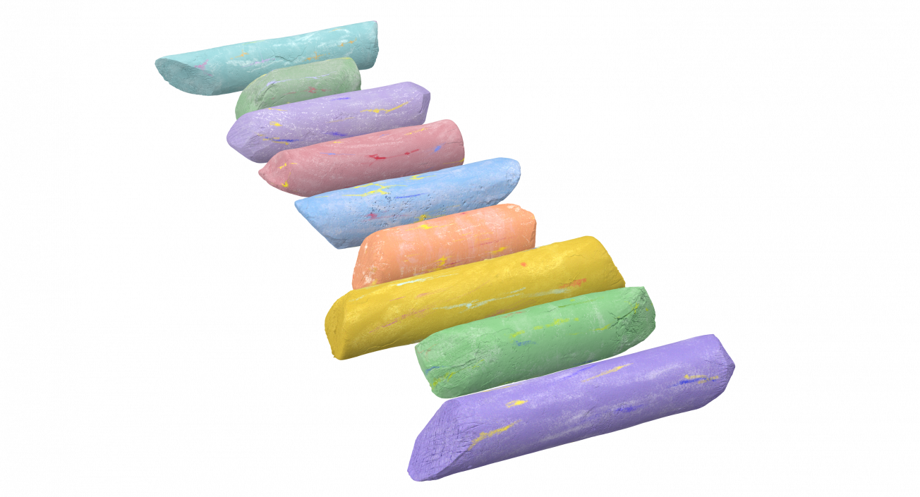 Assorted Colors Playground Chalk 3D