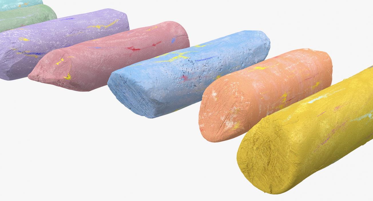 Assorted Colors Playground Chalk 3D