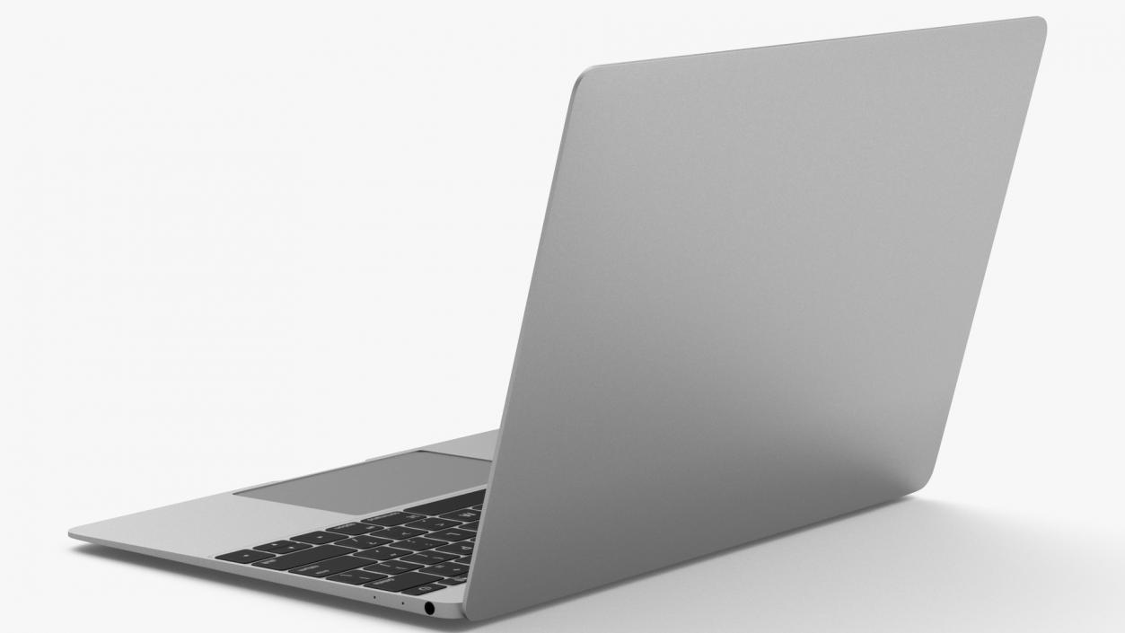 3D Silver Thin Laptop model