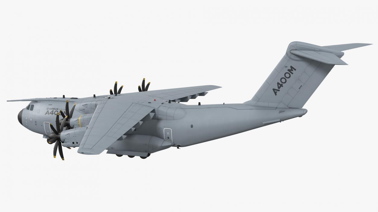 3D Airbus A400M Atlas Turboprop Military Transport Aircraft