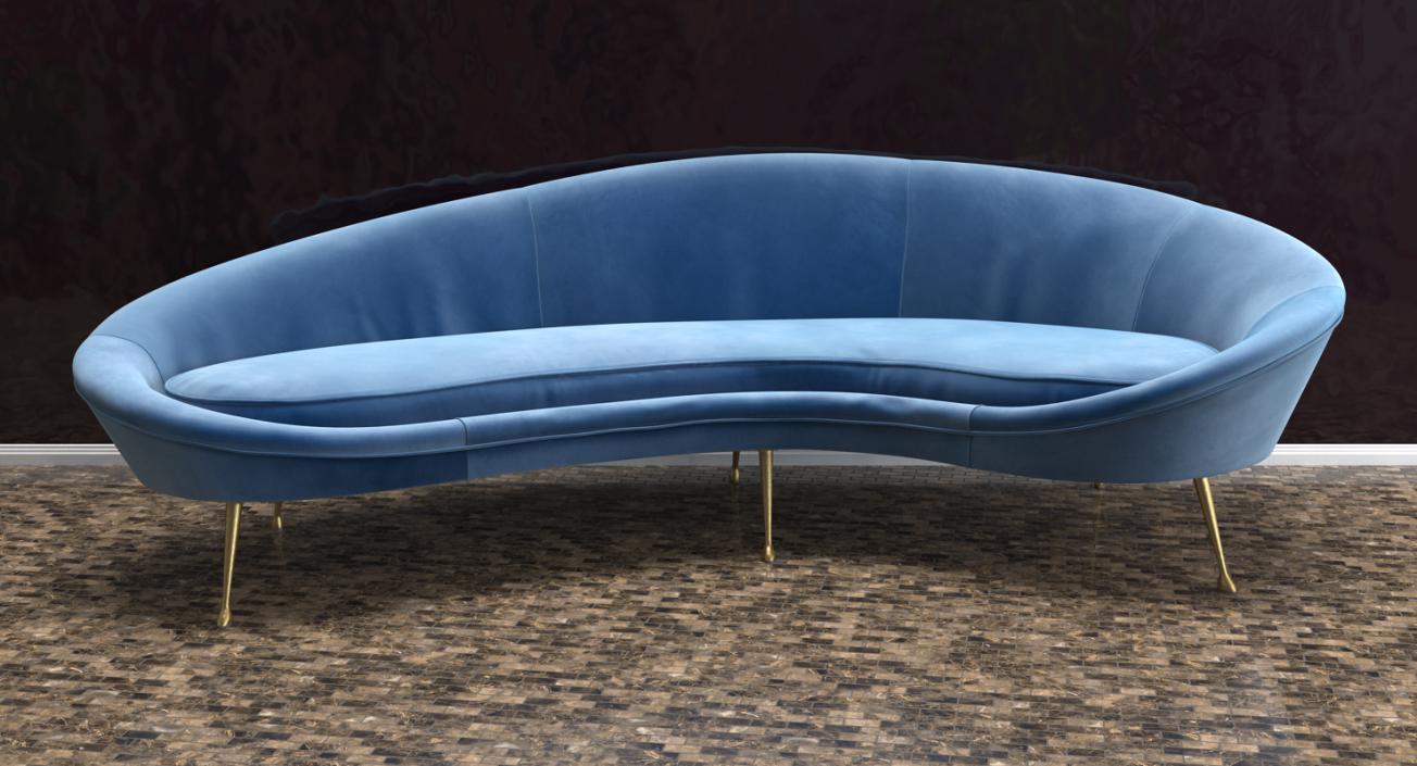 3D model Ico Parisi Sofa Blue