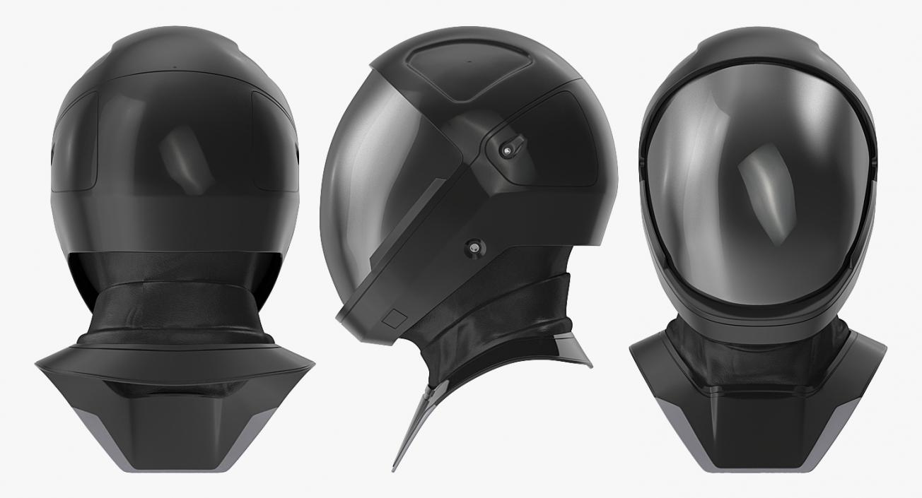 Sci Fi Astronaut Helmet Black 3D model