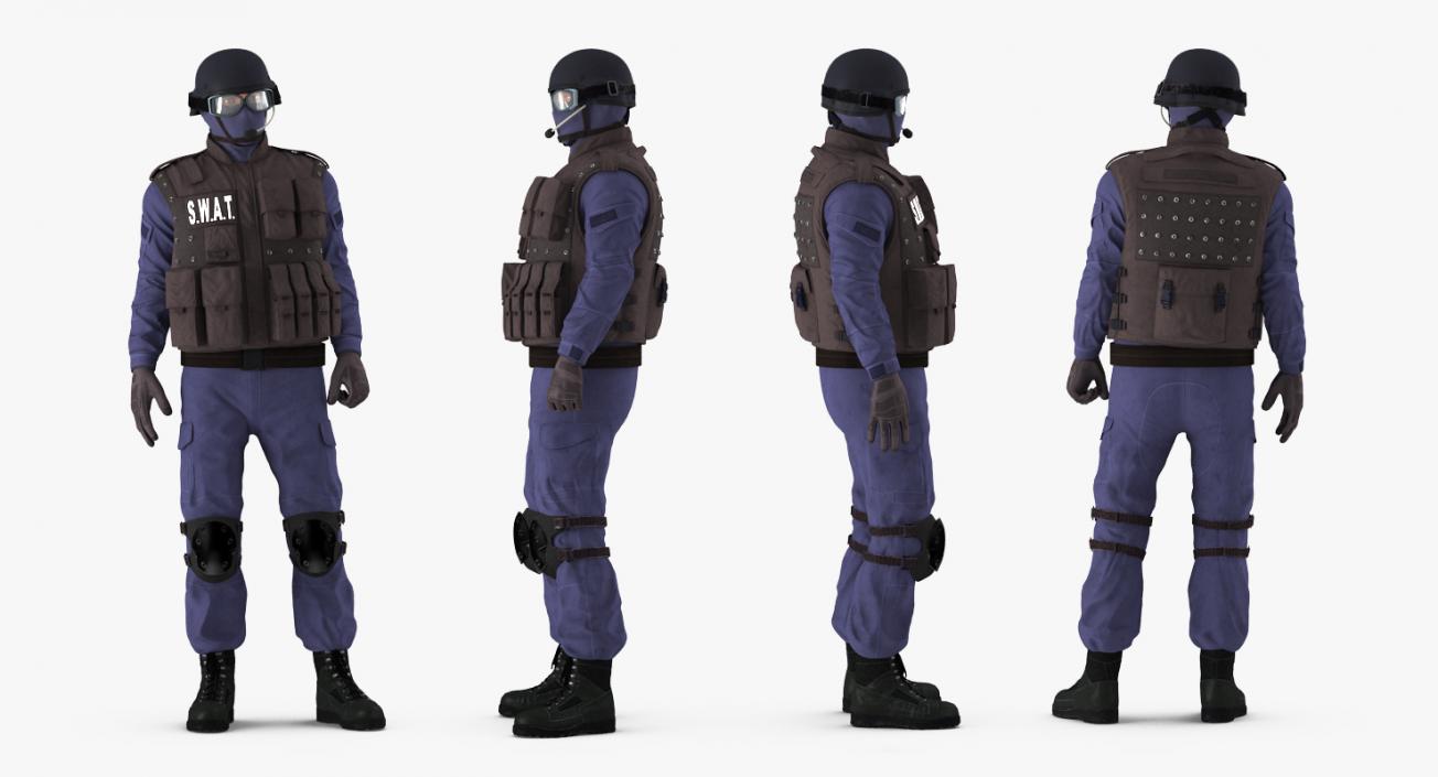 3D SWAT Policeman 2 Rigged model