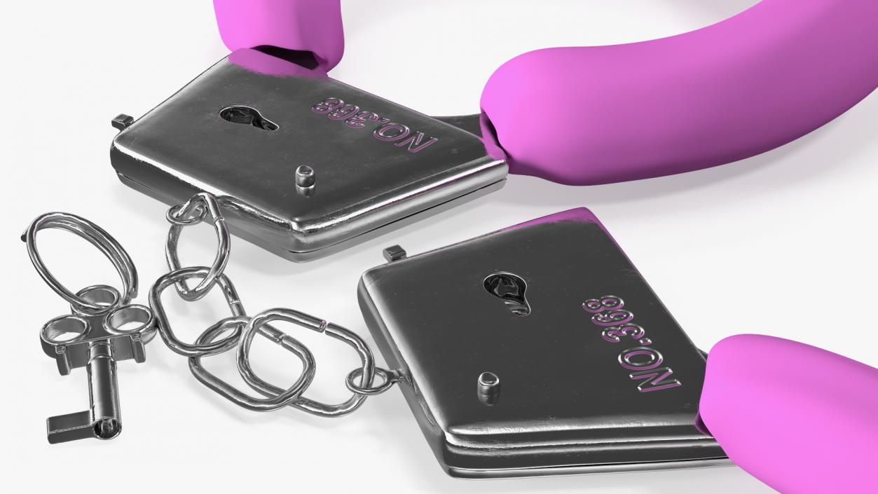 3D Unfastened Steel Pink Handcuffs