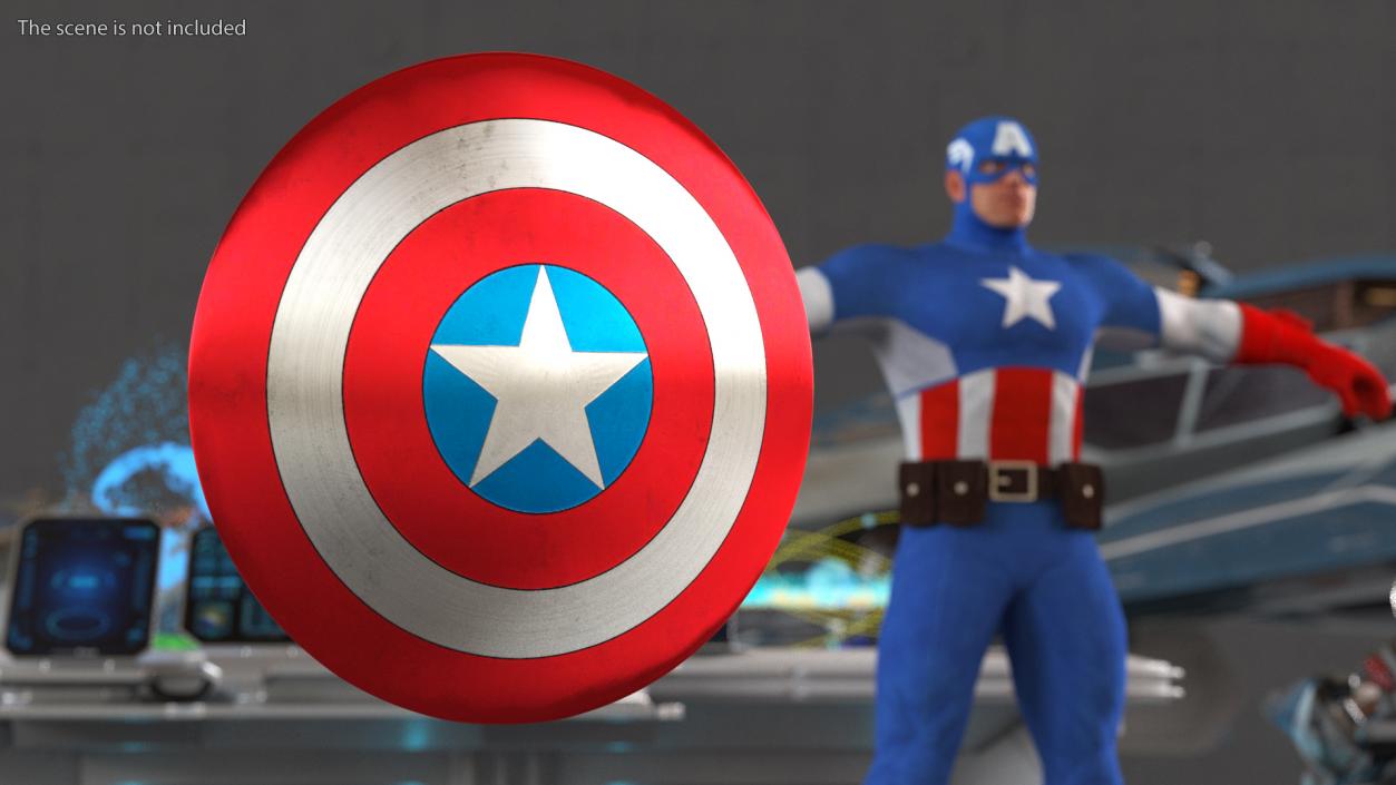3D model Captain America Cartoon Shield