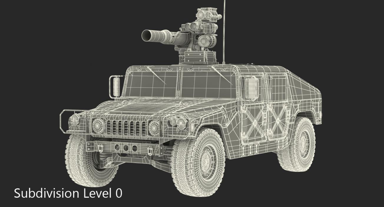 3D HMMWV TOW Missile Carrier M966 Desert Simple Interion model