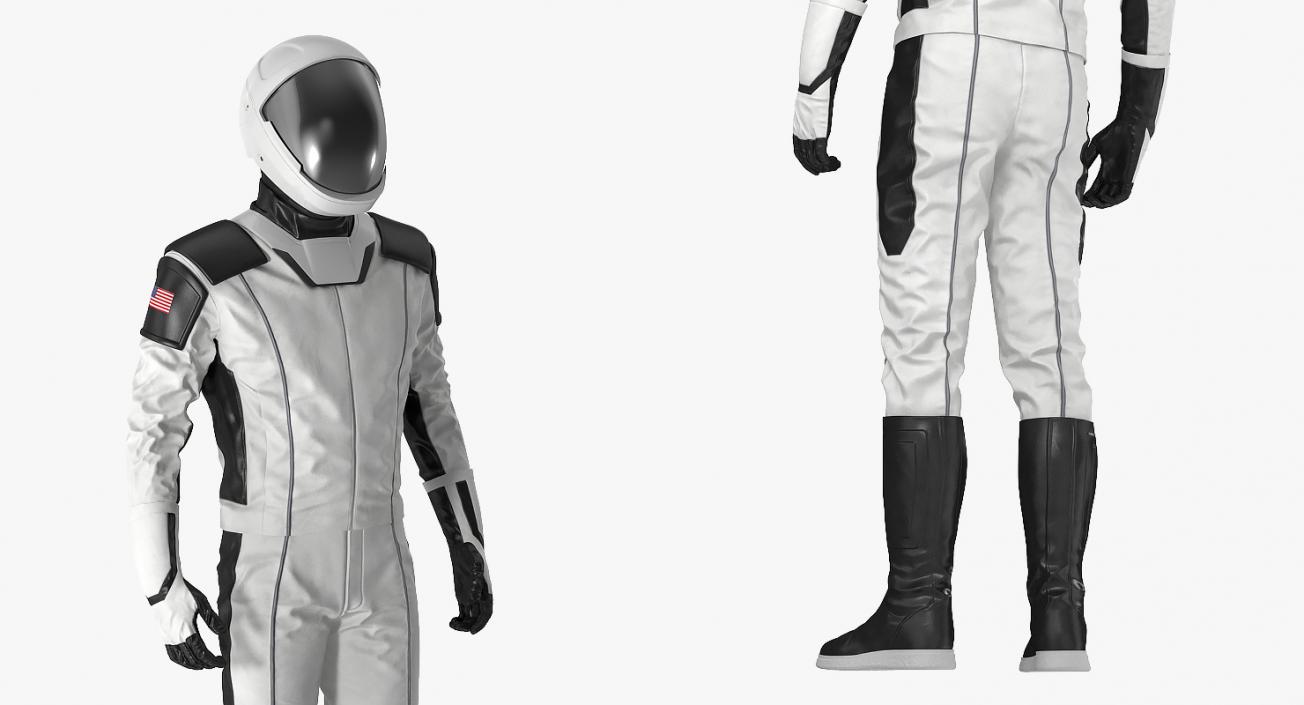 3D model Futuristic Astronaut Space Suit Standing Pose