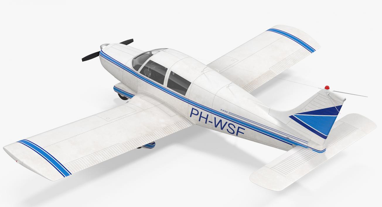 3D Civil Utility Aircraft Piper PA 28 Cherokee model