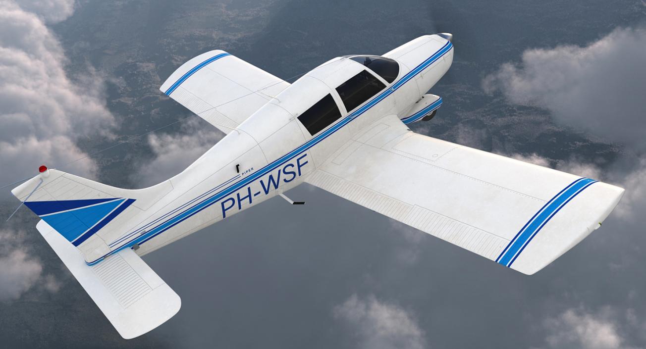 3D Civil Utility Aircraft Piper PA 28 Cherokee model