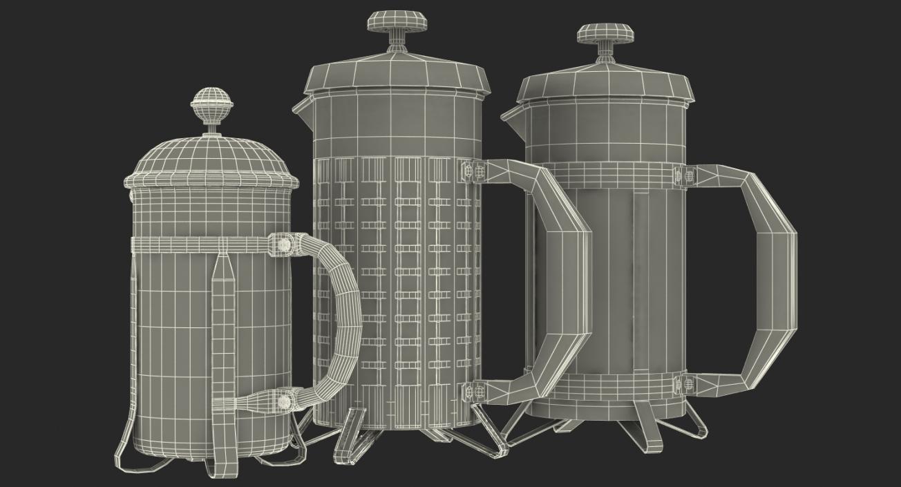 French Press Coffee Pots Collection 2 3D