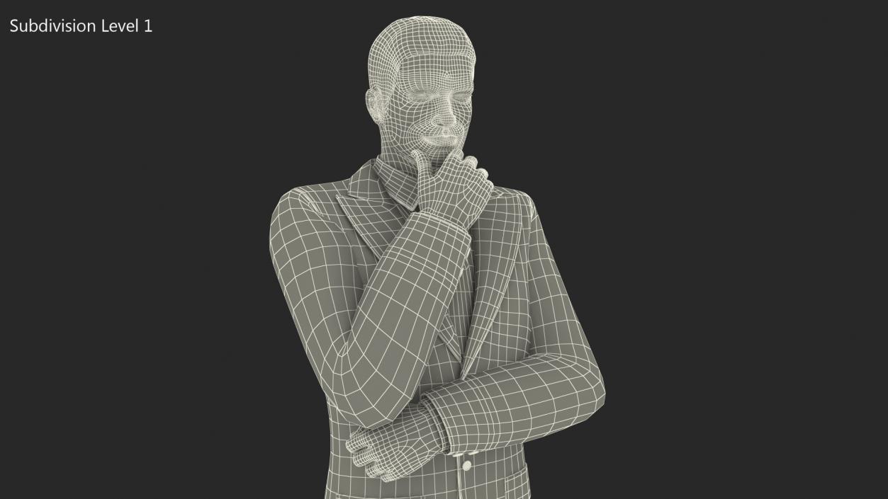 3D model Businessman Thinking Pose