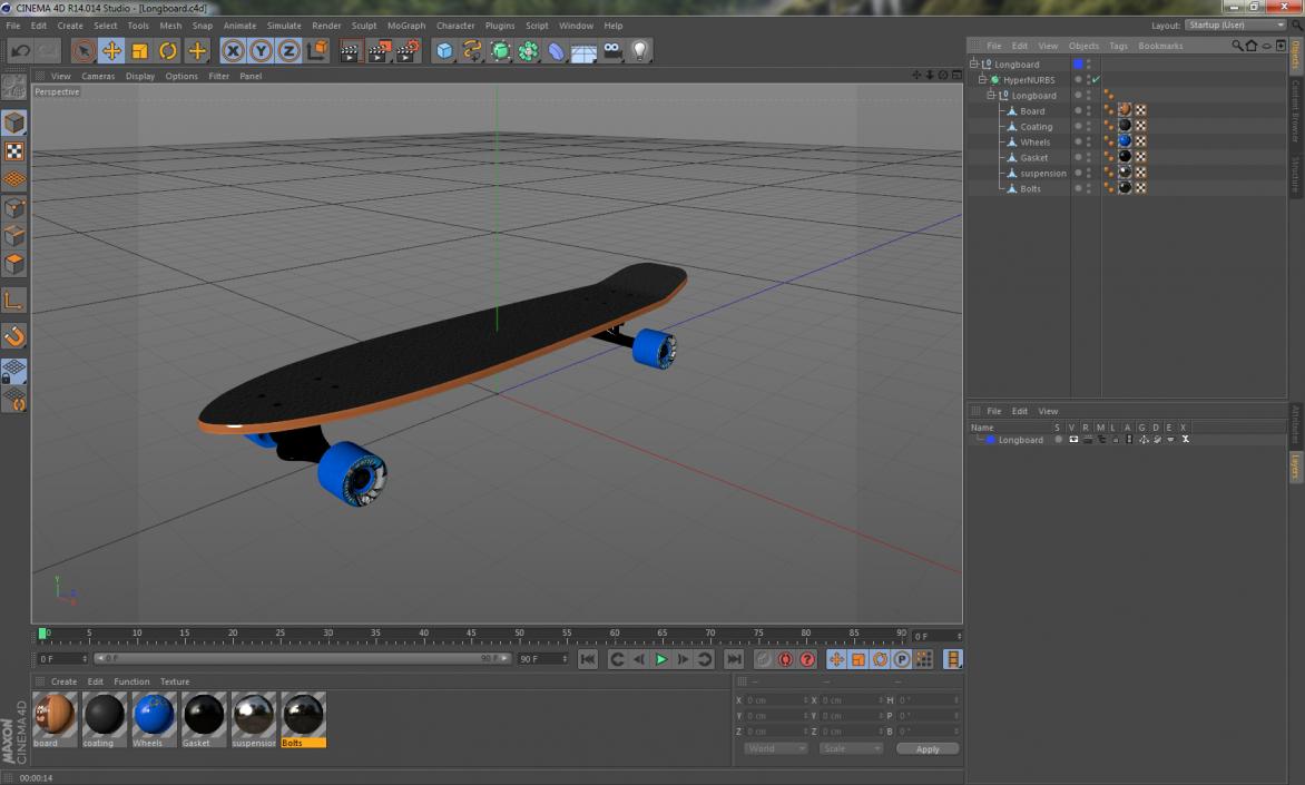 Longboard 3D model
