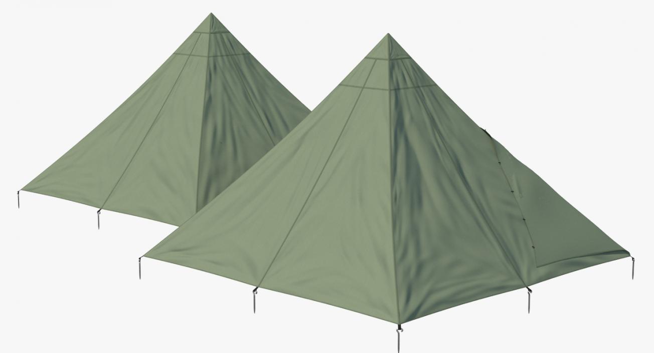Floorless Camping Tents Collection 3D model