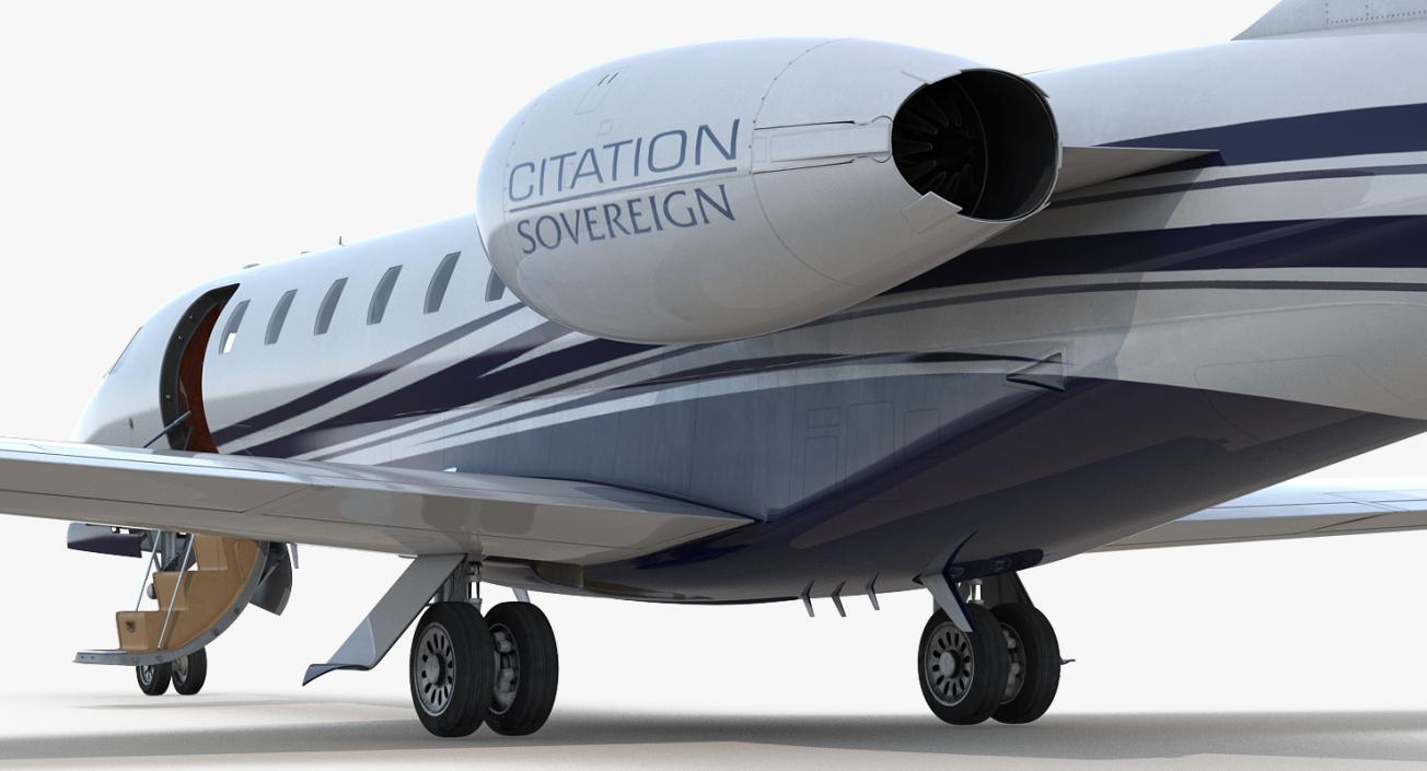 3D Cessna 680 Citation Sovereign Rigged
