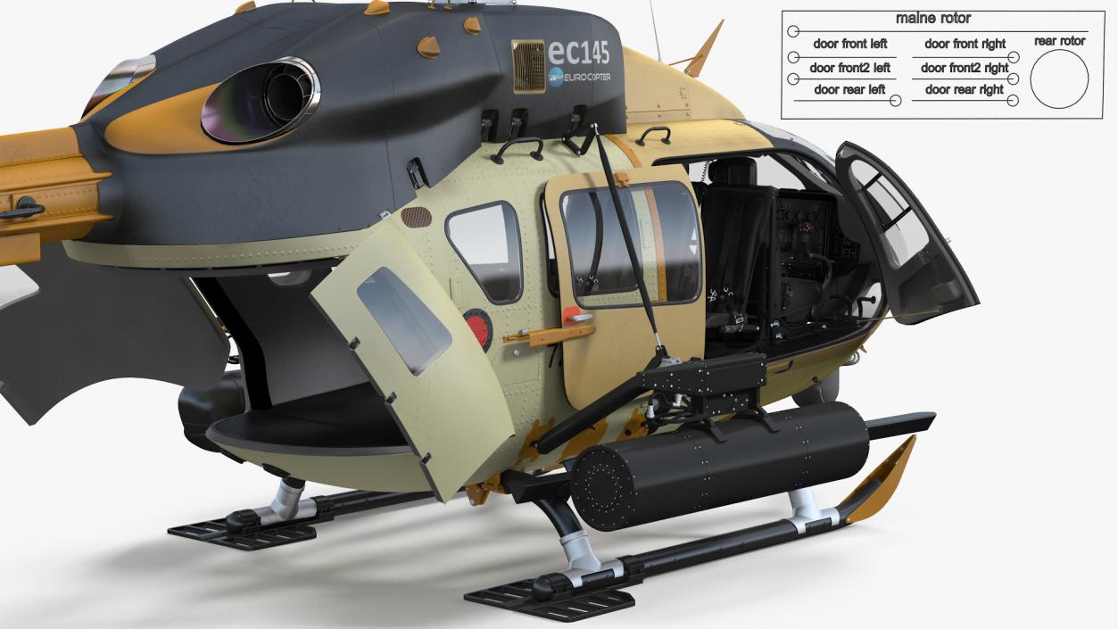 3D model Armed Aerial Scout 72X Helicopter Rigged
