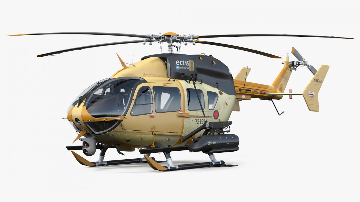 3D model Armed Aerial Scout 72X Helicopter Rigged