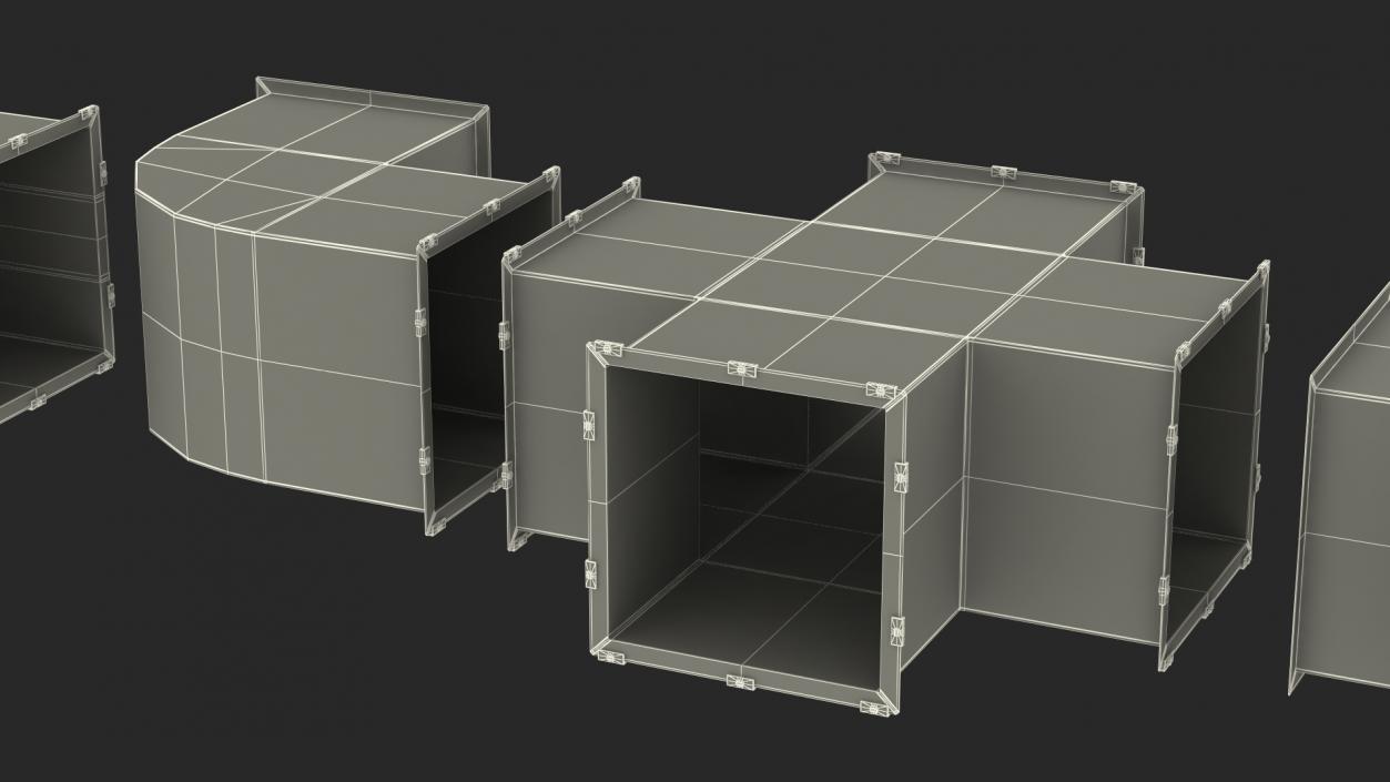 Ventilation Shaft Square System Components 3D