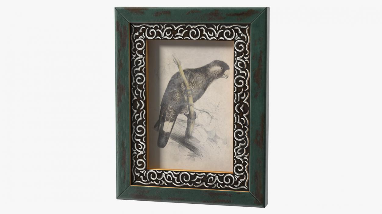 3D model Old Wooden Frame with Ornament