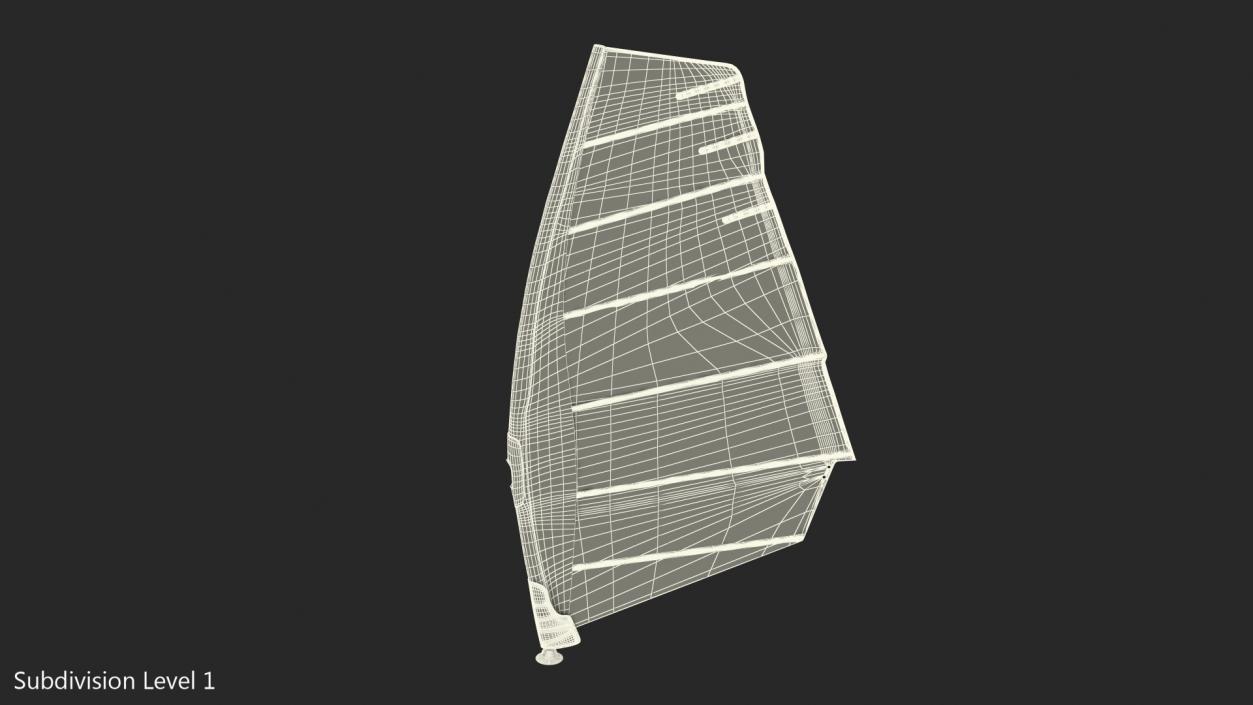 Windsurf Mast and Sail 3D