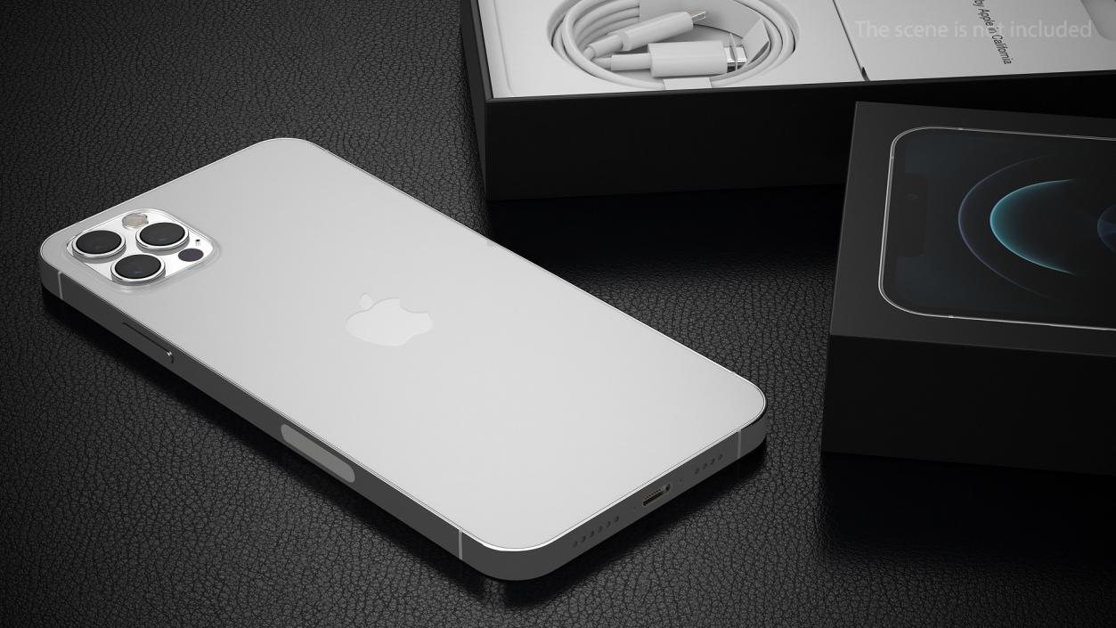 iPhone 12 Pro Max Unboxed Silver 3D