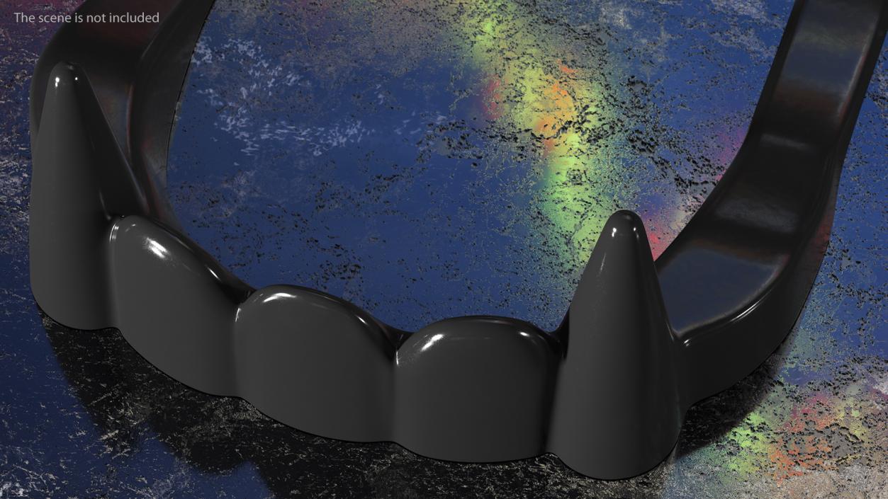 Plastic Vampire Teeth Black Rigged 3D model