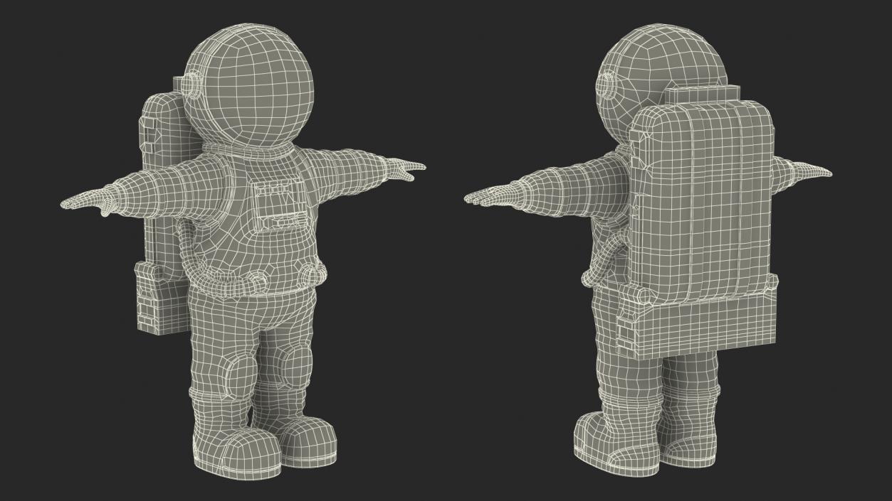 3D Astronaut Toy Character White Rigged