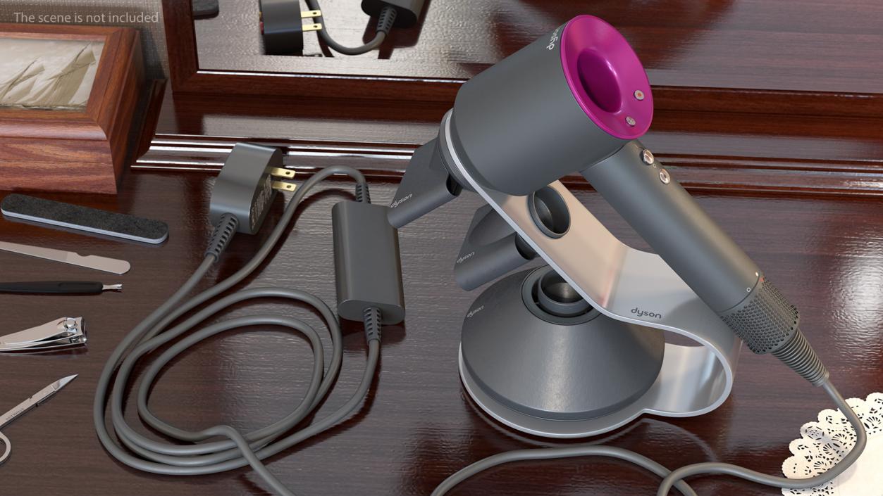 3D Dyson Supersonic Hair Dryer with Stand Fuchsia