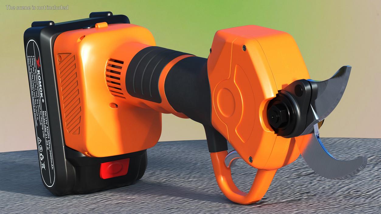 3D Orange Komok Cordless Pruner model