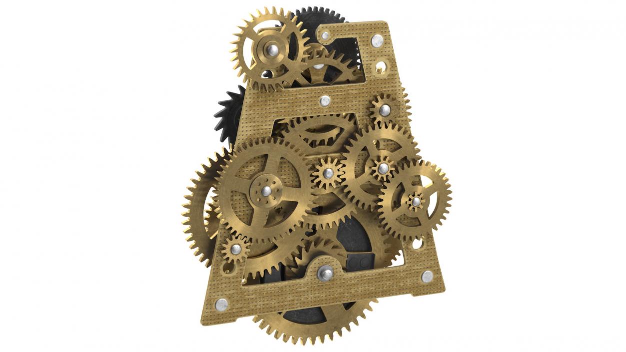 3D Clockwork Gears Brass