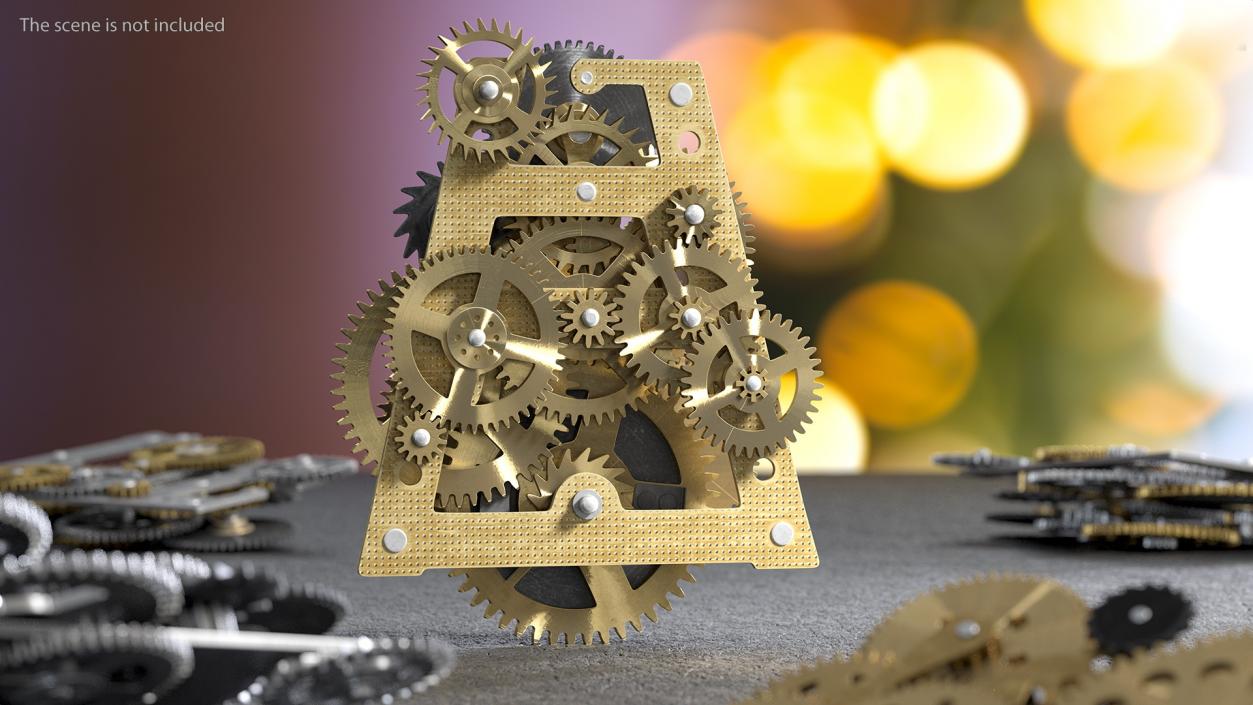 3D Clockwork Gears Brass