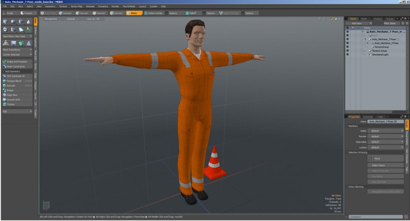 3D Road Worker T-Pose model