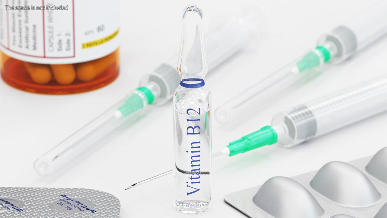 3D Vitamin B12 Cyanocobalamin 2ml Ampoule model