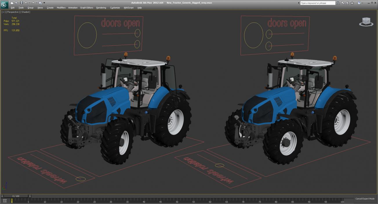 3D New Tractor Generic Rigged